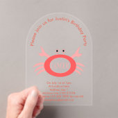 がんスターサインカニカスタム誕生日パーティー アクリル招待状 (インサイチュ (ポータブル))