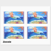 がんステッカーを拭き取る 長方形シール (シート)