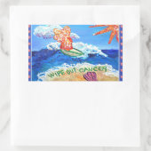 がんステッカーを拭き取る 長方形シール (バッグ)