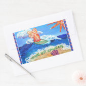 がんステッカーを拭き取る 長方形シール (封筒)