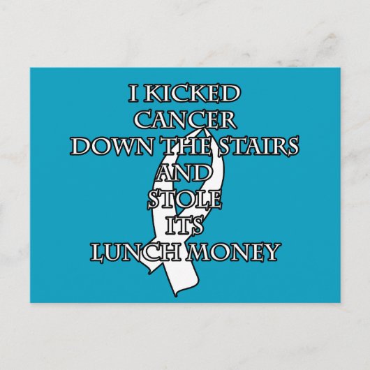 がんネタ（白いリボン） ポストカード (正面)