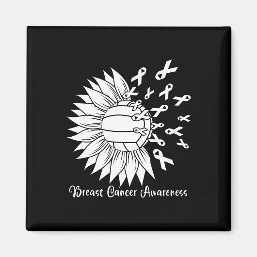 がんバレーボール母おばあちゃんピンクリボン マグネット (正面)