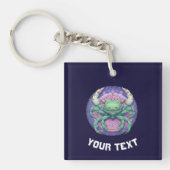 がんパーソナライズされた〔占星術の〕十二宮図徴候 キーホルダー (正面)