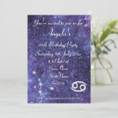 がんパーソナライズされた〔占星術の〕十二宮図銀河系パーティー 招待状 (スタンド正面)