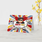 がんフリーおめでとう少年赤スーパーヒーロー カード (黄色い花)