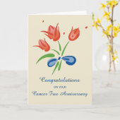 がんフリーおめでとう花 カード (黄色い花)