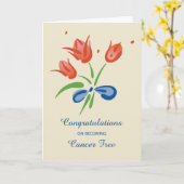 がんフリーおめでとう花 カード (黄色い花)