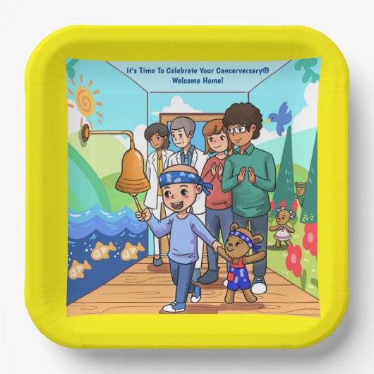 がんフリー周年記念パーティープレート ペーパープレート (正面)