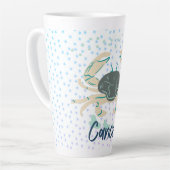 がんモダンカニ〔占星術の〕十二宮図ラテマグカップ カフェラテマグ (左アングル)