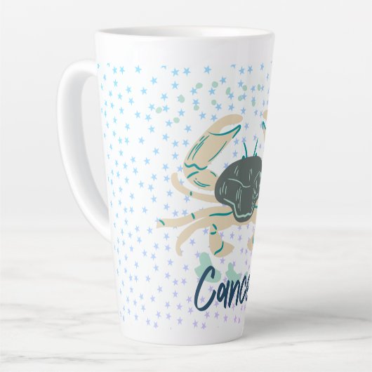 がんモダンカニ〔占星術の〕十二宮図ラテマグカップ カフェラテマグ (左アングル)