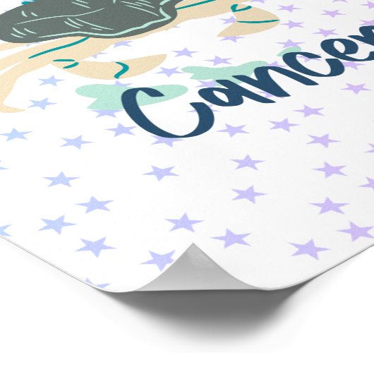 がんモダンカニ〔占星術の〕十二宮図 ポスター (角)