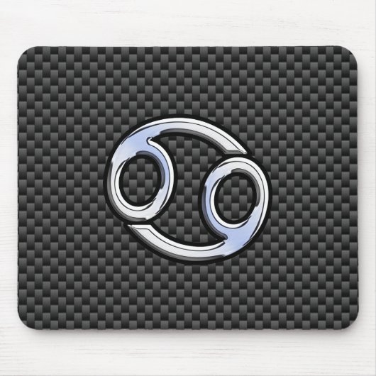 がんモダン〔占星術の〕十二宮図シンボル炭素繊維プリント マウスパッド (正面)