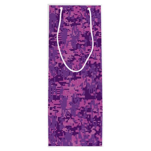 がんモダン〔占星術の〕十二宮図徴候ピンクデジタルカモフラージュ ワインギフトバッグ (裏面)