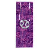 がんモダン〔占星術の〕十二宮図徴候ピンクデジタルカモフラージュ ワインギフトバッグ (正面)