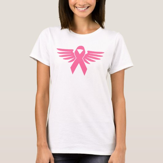 がんリボンウィング女性Tシャツ Tシャツ (正面)