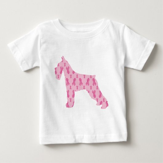 がんリボンシュナウザーを治そう ベビーTシャツ (正面)