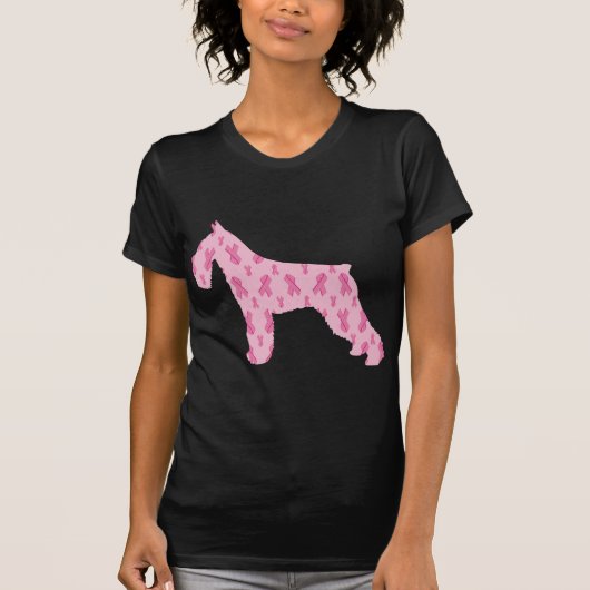 がんリボンシュナウザーを治そう Tシャツ (正面)