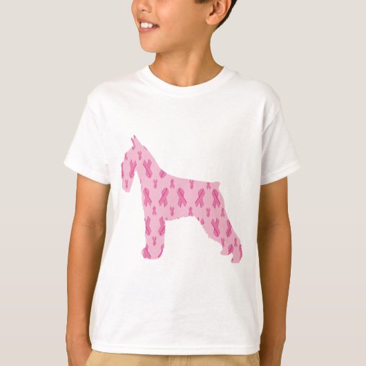 がんリボンシュナウザーを治そう Tシャツ (正面)