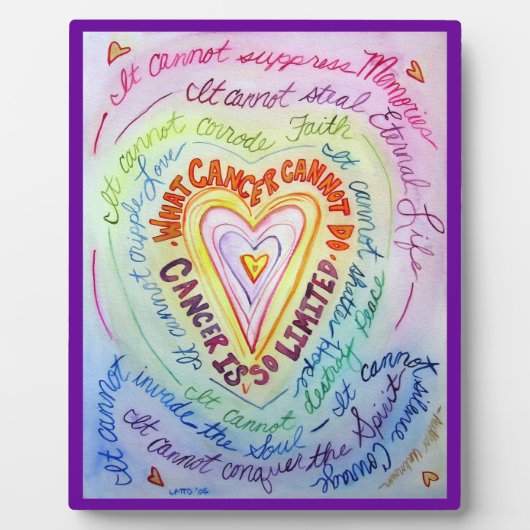 がんレインボーハートア絵画ートのプラーク フォトプラーク (正面)