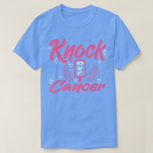 がん乳がんをノックアウトする Tシャツ (デザイン正面)