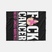 がん乳がん認識度 フリースブランケット (正面(横))