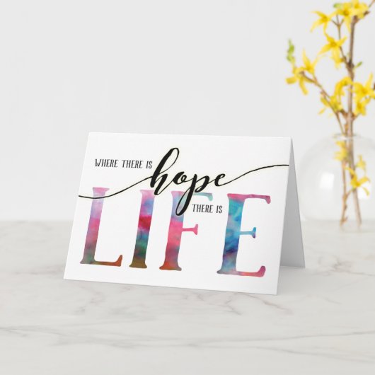 がん勇気付けられる – 希望がある場所 カード (黄色い花)