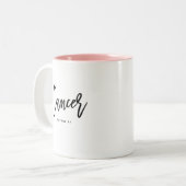 がん占星術モダンおもしろい誕生日スクリプト〔占星術の〕十二宮図 ツートーンマグカップ (正面左)