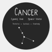 がん占星術星占い星印誕生日 ラウンドシール (正面)