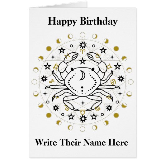 がん占星術誕生日カード6月21日～7月22日 (正面)