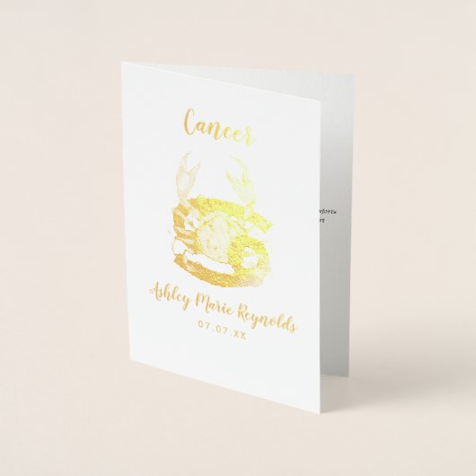 がん占星術 | パーソナライズされた〔占星術の〕十二宮図標識 箔カード (正面)