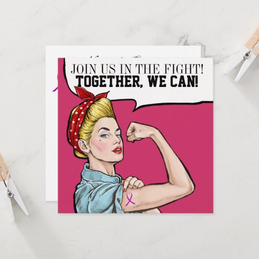 がん啓発 - ピンクリボンご招待 招待状 (正面/裏面インサイチュ)