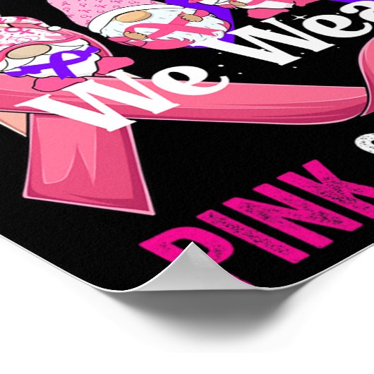 がん家庭内暴力認識度ピンクパープルリブ ポスター (角)