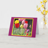 がん患者のための勇気チューリップ カード (黄色い花)