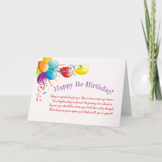 がん患者の再誕生日 サンキューカード (正面)