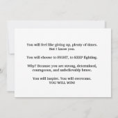 がん患者の勇気付けられる – ブレイブリーは美しい カード (裏面)