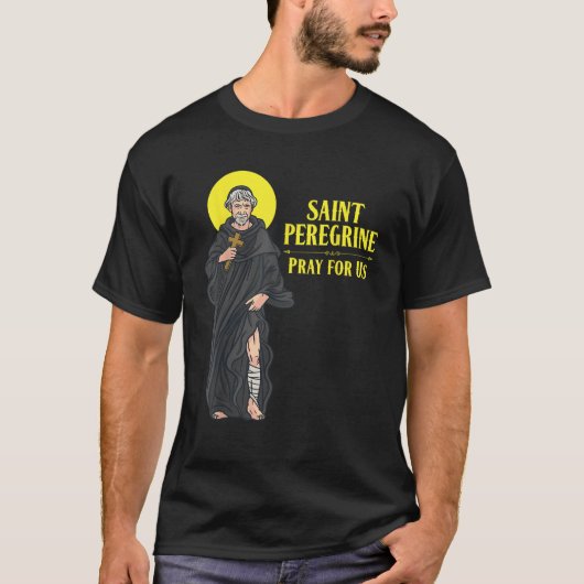 がん患者カソの聖ペレグリン保護聖人 Tシャツ (正面)
