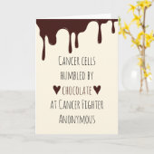 がん患者ユーモア、チョコレートのがんファイター カード (黄色い花)