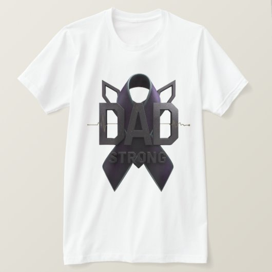 がん意識向上Tシャツ - がんと闘う強いパパ Tシャツ (デザイン正面)
