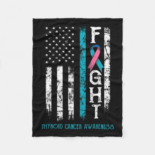 がん戦士アメリカ国旗 フリースブランケット (正面)