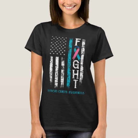 がん戦士アメリカ国旗 Tシャツ (正面)