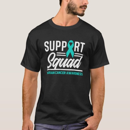 がん戦士サポート分隊の卵巣がん患者 Tシャツ (正面)