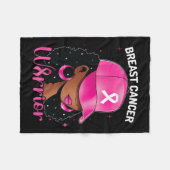 がん戦士ブラックウーマン乳がん認識度 フリースブランケット (正面(横))