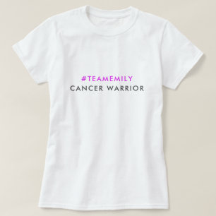 がん戦士 チーム名ハッシュタグモダンピンク Tシャツ