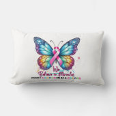 がん支援ギフト、がんとの闘い、蝶 ランバークッション (正面)