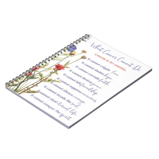 がん支援勇気付けられる野花 ノートブック (左側)