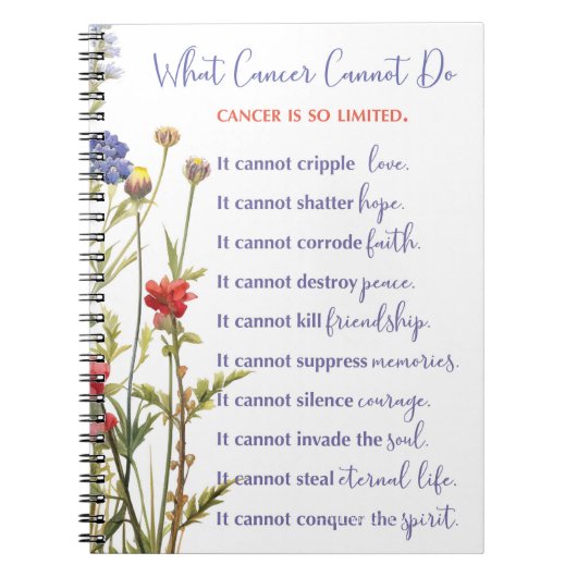 がん支援勇気付けられる野花 ノートブック (正面)