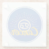 がん星占い標識バッジ ガラスコースター (裏面)