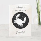 がん星占い〔占星術の〕十二宮図スターサイン占星術大理石 カード (正面)