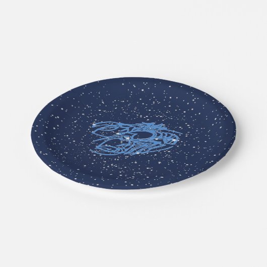 がん星座と〔占星術の〕十二宮図徴候（星付き） ペーパープレート (アングル)