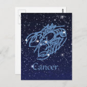 がん星座と〔占星術の〕十二宮図徴候(星付き) ポストカード (正面/裏面)